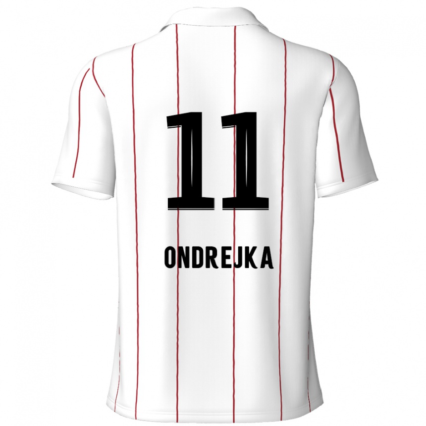 Vaikiškas Jacob Ondrejka #11 Balta Juoda Išvykos Marškinėliai 2024/25 T-Shirt