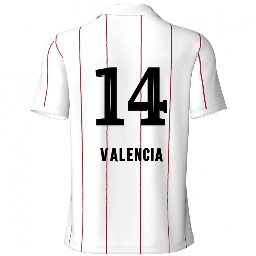 Vaikiškas Anthony Valencia #14 Balta Juoda Išvykos Marškinėliai 2024/25 T-Shirt