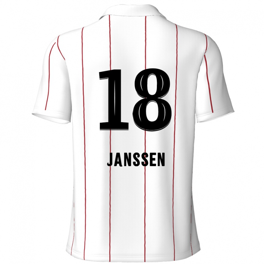 Vaikiškas Vincent Janssen #18 Balta Juoda Išvykos Marškinėliai 2024/25 T-Shirt