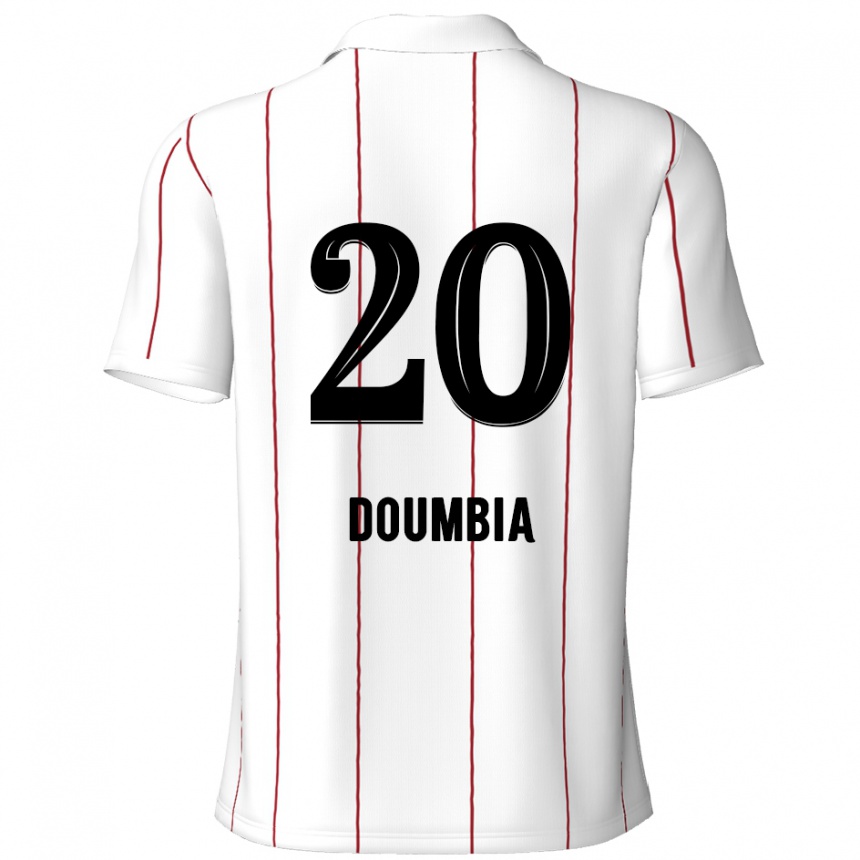 Vaikiškas Mahamadou Doumbia #20 Balta Juoda Išvykos Marškinėliai 2024/25 T-Shirt