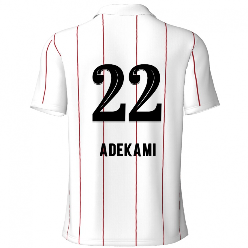 Vaikiškas Farouck Adekami #22 Balta Juoda Išvykos Marškinėliai 2024/25 T-Shirt