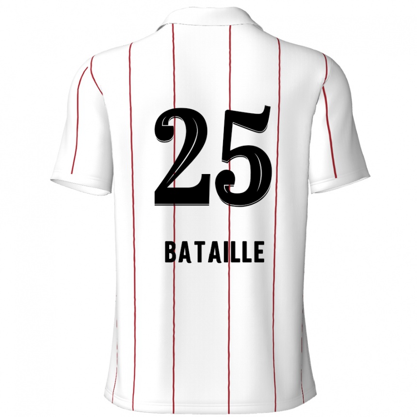 Vaikiškas Jelle Bataille #25 Balta Juoda Išvykos Marškinėliai 2024/25 T-Shirt