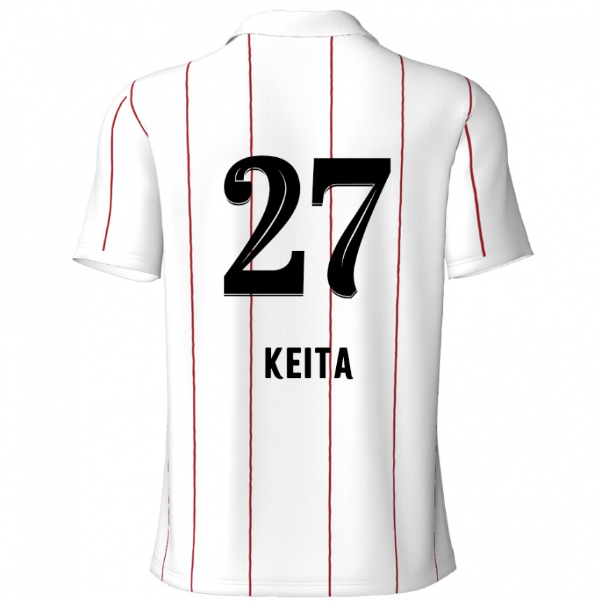 Vaikiškas Mandela Keita #27 Balta Juoda Išvykos Marškinėliai 2024/25 T-Shirt