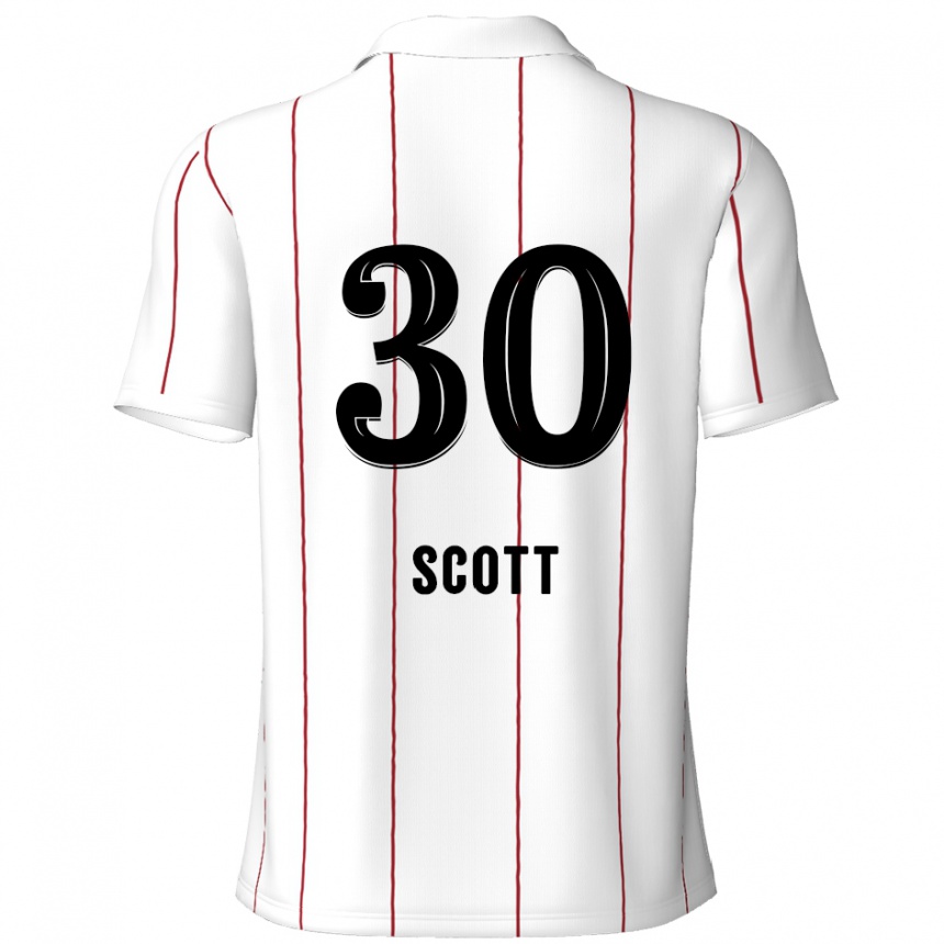 Vaikiškas Christopher Scott #30 Balta Juoda Išvykos Marškinėliai 2024/25 T-Shirt