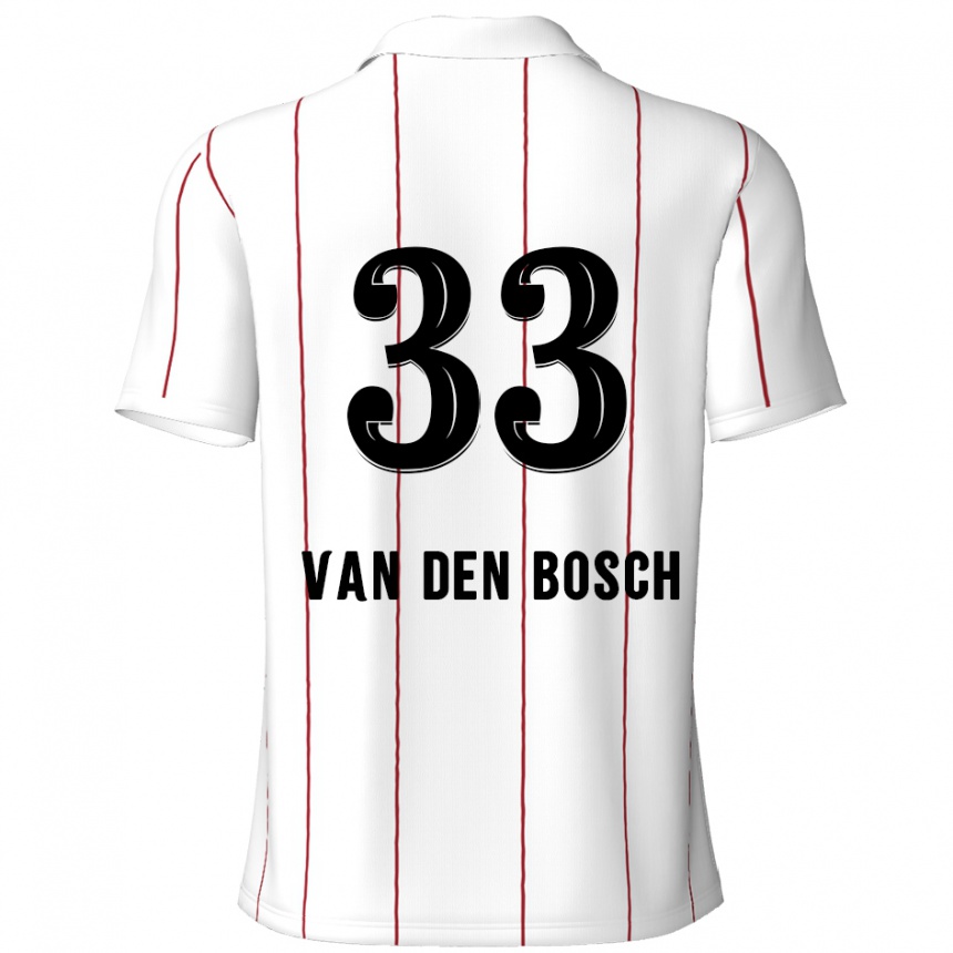 Vaikiškas Zeno Van Den Bosch #33 Balta Juoda Išvykos Marškinėliai 2024/25 T-Shirt