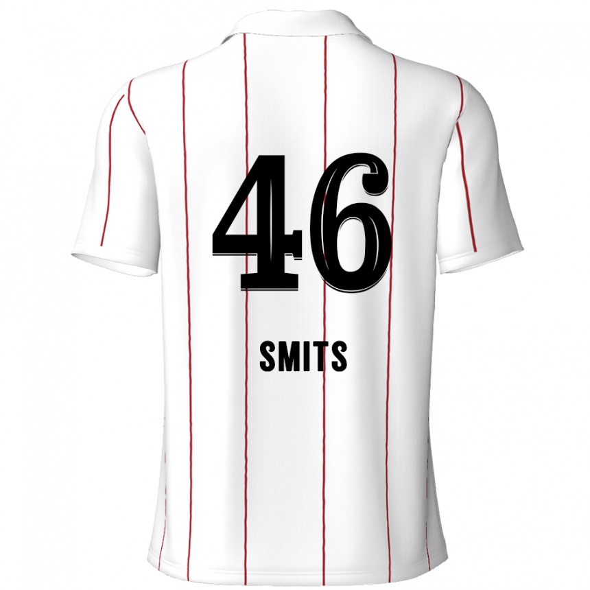 Vaikiškas Milan Smits #46 Balta Juoda Išvykos Marškinėliai 2024/25 T-Shirt