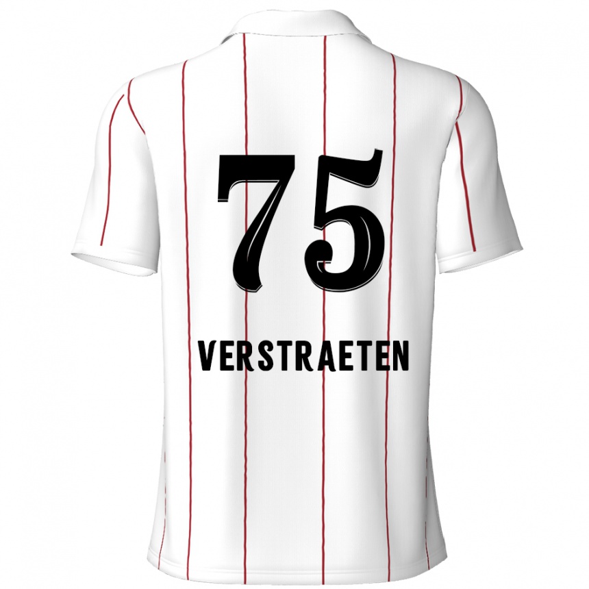 Vaikiškas Andreas Verstraeten #75 Balta Juoda Išvykos Marškinėliai 2024/25 T-Shirt