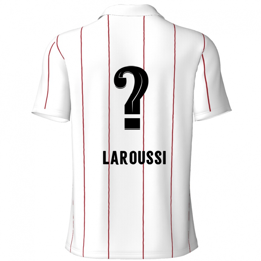 Vaikiškas Nizar Laroussi #0 Balta Juoda Išvykos Marškinėliai 2024/25 T-Shirt