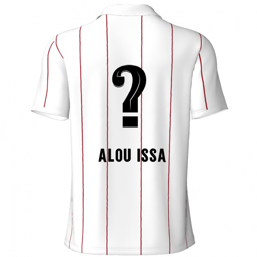 Vaikiškas Benjamin Alou Issa #0 Balta Juoda Išvykos Marškinėliai 2024/25 T-Shirt