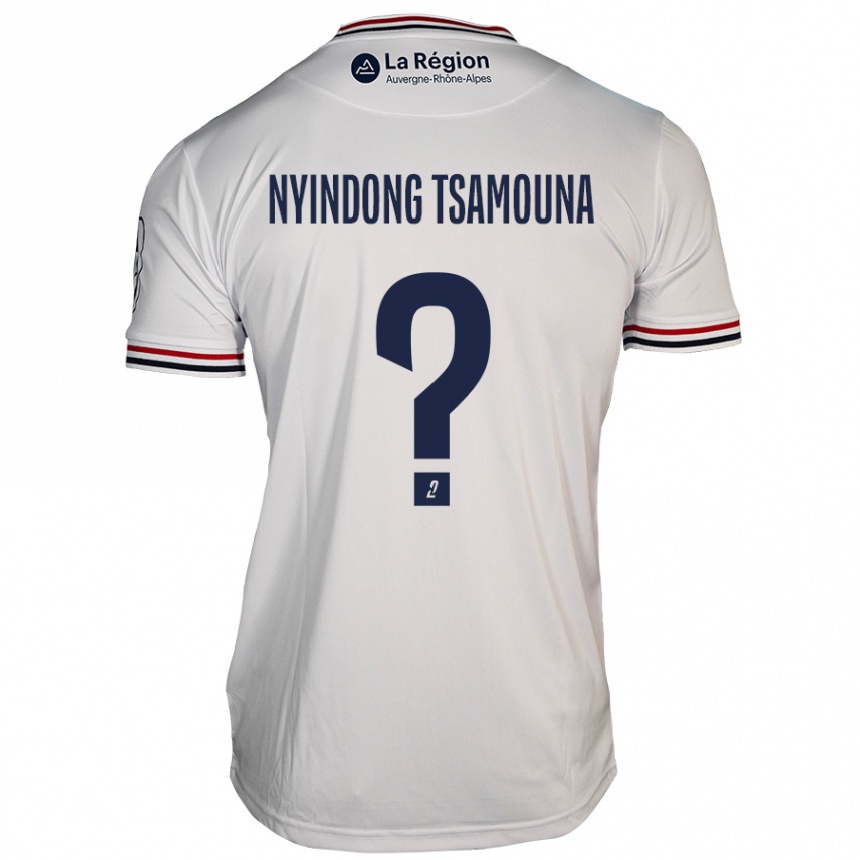 Vaikiškas Jean Nyindong Tsamouna #0 Baltas Išvykos Marškinėliai 2024/25 T-Shirt