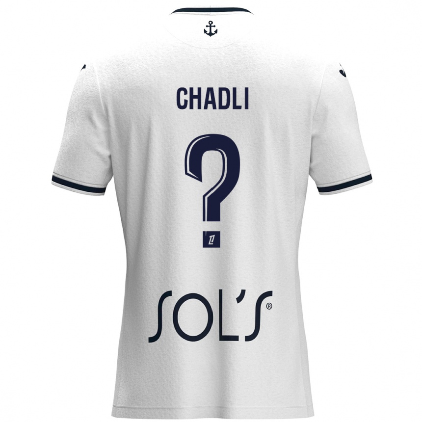 Vaikiškas Nassim Chadli #0 Balta Tamsiai Mėlyna Išvykos Marškinėliai 2024/25 T-Shirt