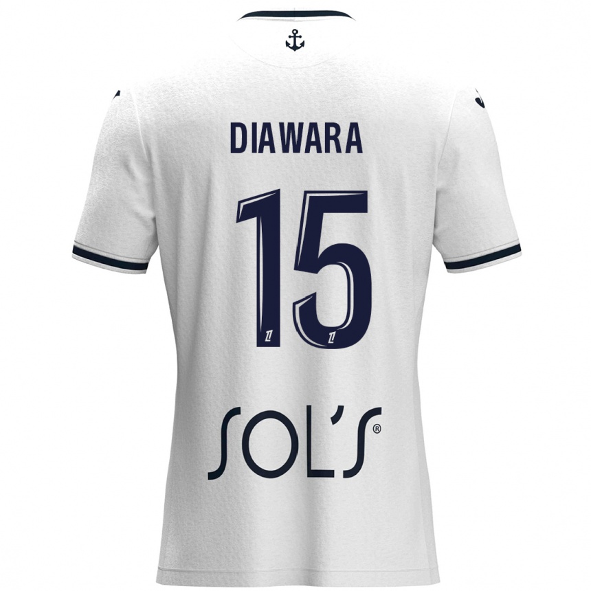 Vaikiškas Kandet Diawara #15 Balta Tamsiai Mėlyna Išvykos Marškinėliai 2024/25 T-Shirt