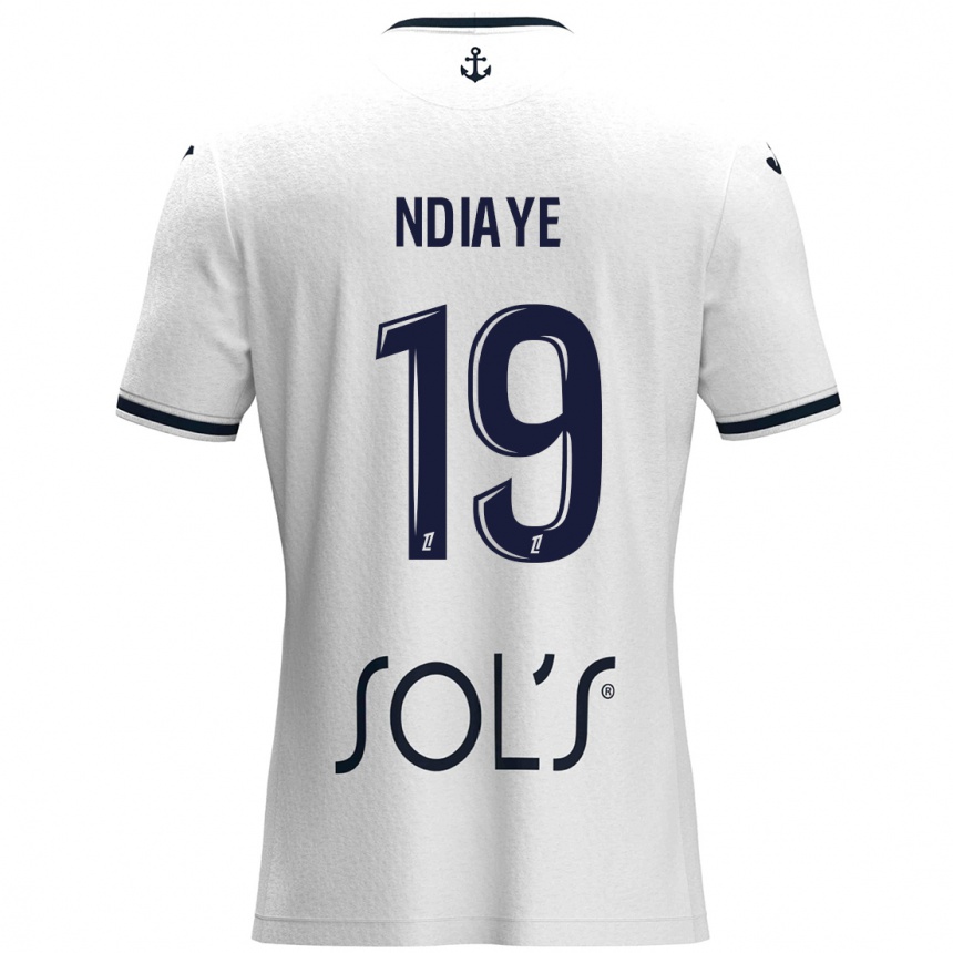 Vaikiškas Rassoul Ndiaye #19 Balta Tamsiai Mėlyna Išvykos Marškinėliai 2024/25 T-Shirt