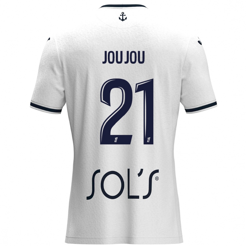 Vaikiškas Antoine Joujou #21 Balta Tamsiai Mėlyna Išvykos Marškinėliai 2024/25 T-Shirt