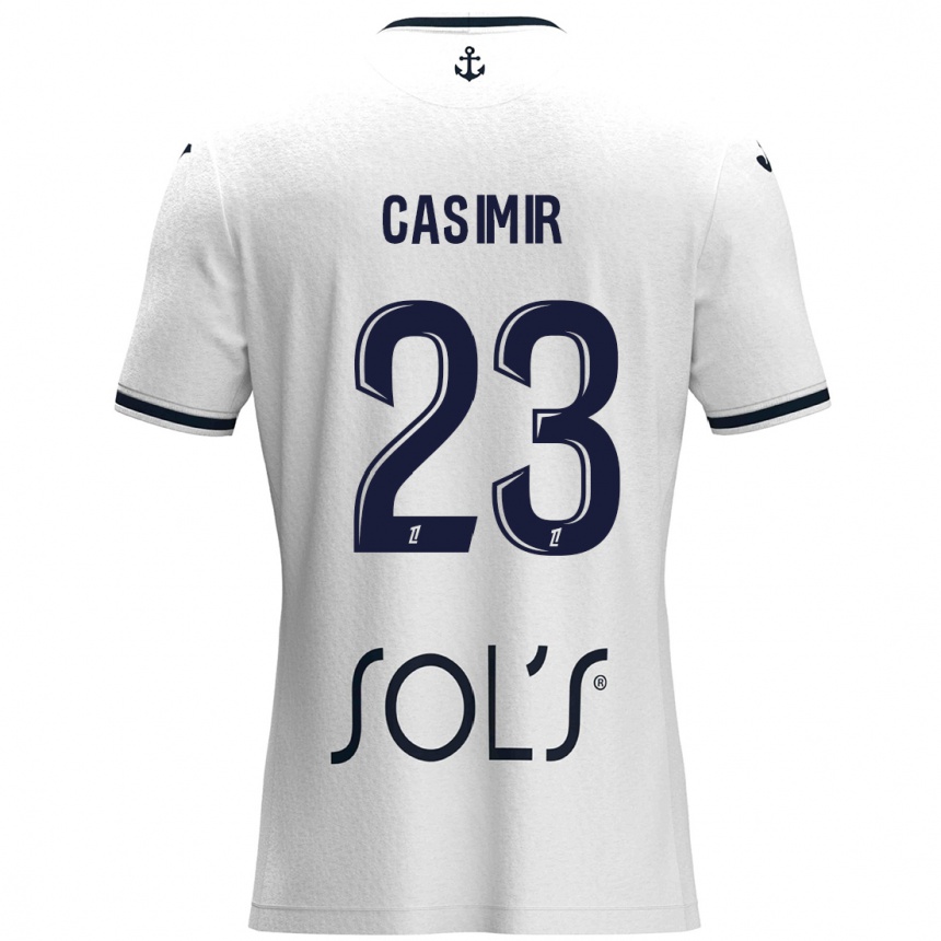 Vaikiškas Josué Casimir #23 Balta Tamsiai Mėlyna Išvykos Marškinėliai 2024/25 T-Shirt