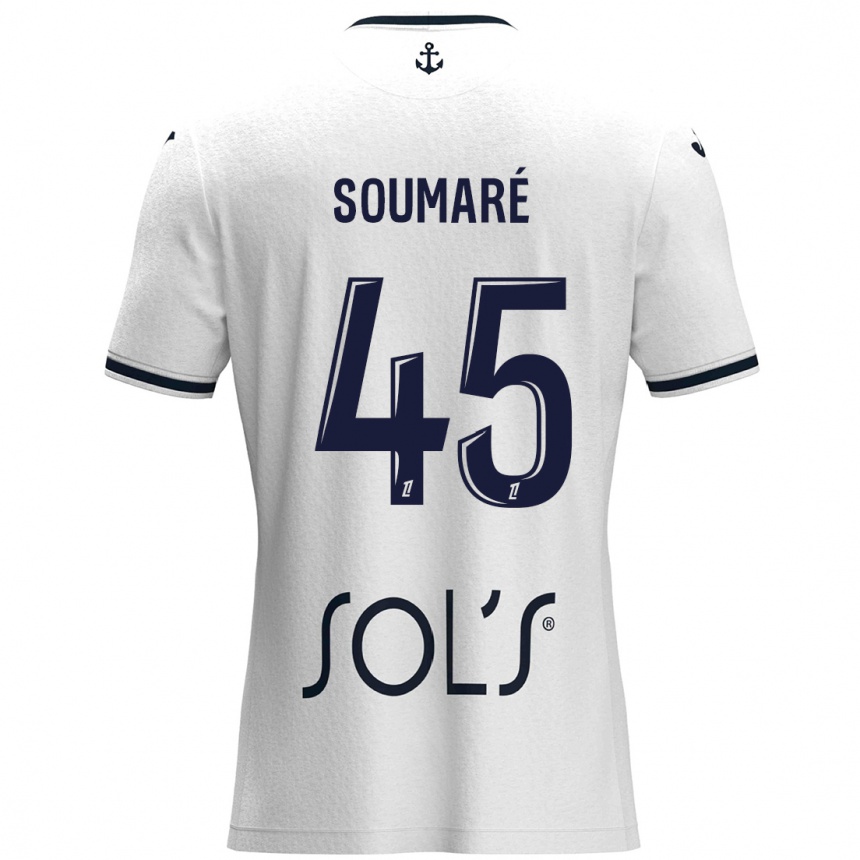 Vaikiškas Issa Soumaré #45 Balta Tamsiai Mėlyna Išvykos Marškinėliai 2024/25 T-Shirt