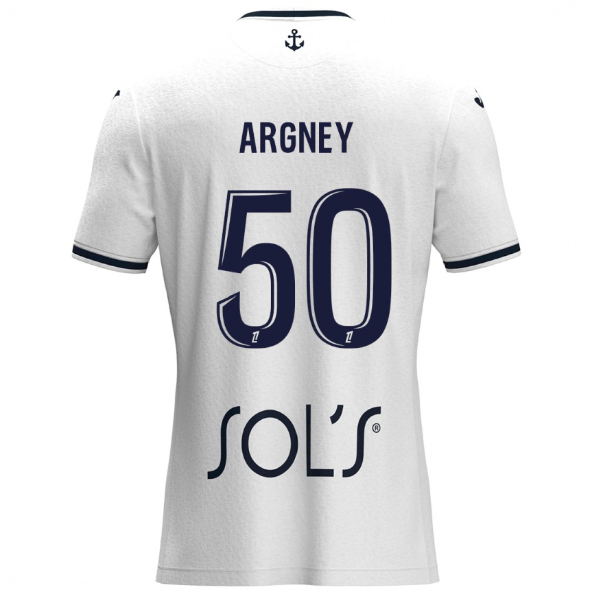 Vaikiškas Paul Argney #50 Balta Tamsiai Mėlyna Išvykos Marškinėliai 2024/25 T-Shirt