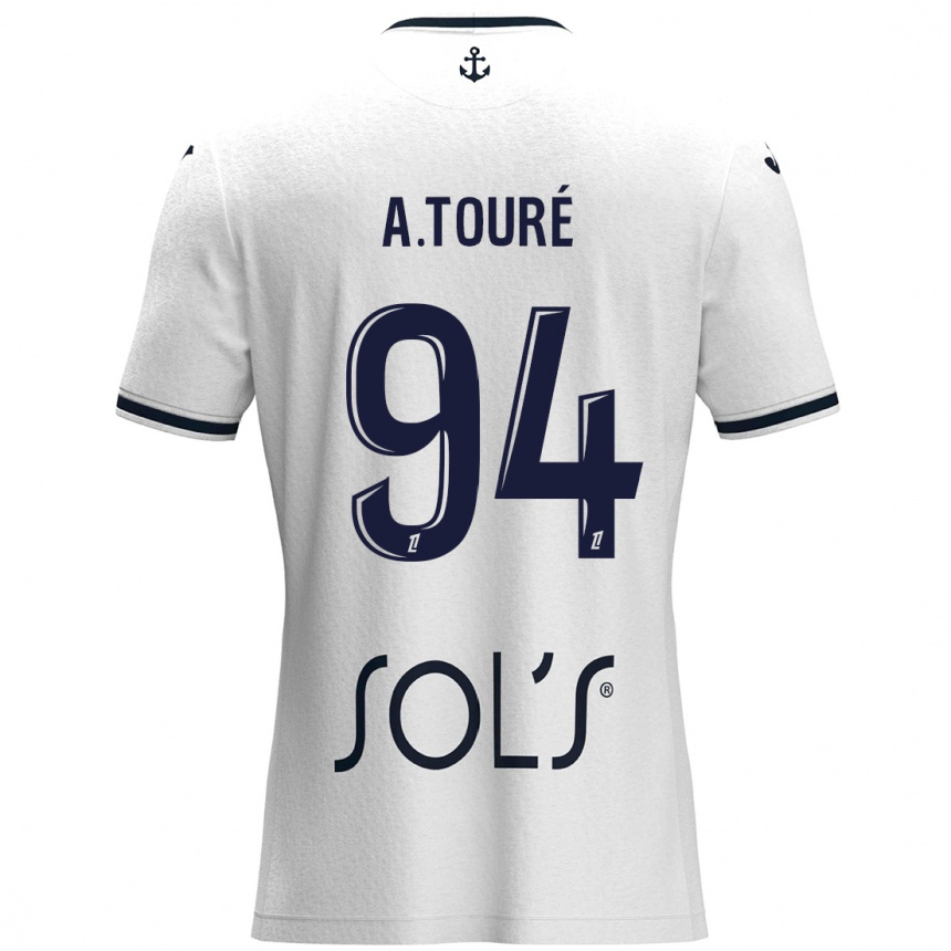 Vaikiškas Abdoulaye Touré #94 Balta Tamsiai Mėlyna Išvykos Marškinėliai 2024/25 T-Shirt