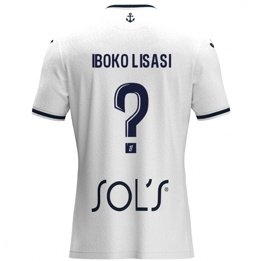 Vaikiškas Malachie Iboko Lisasi #0 Balta Tamsiai Mėlyna Išvykos Marškinėliai 2024/25 T-Shirt