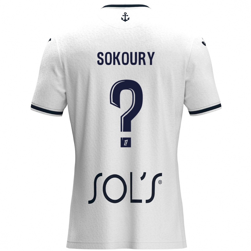 Vaikiškas Junior Sokoury #0 Balta Tamsiai Mėlyna Išvykos Marškinėliai 2024/25 T-Shirt