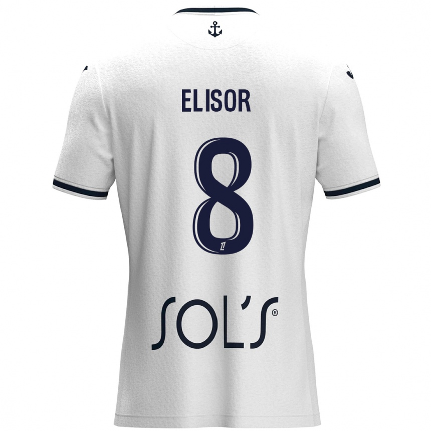 Vaikiškas Salomé Elisor #8 Balta Tamsiai Mėlyna Išvykos Marškinėliai 2024/25 T-Shirt