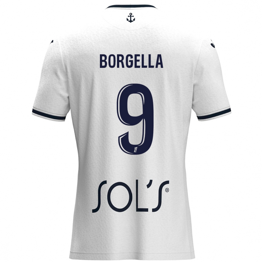 Vaikiškas Roselord Borgella #9 Balta Tamsiai Mėlyna Išvykos Marškinėliai 2024/25 T-Shirt