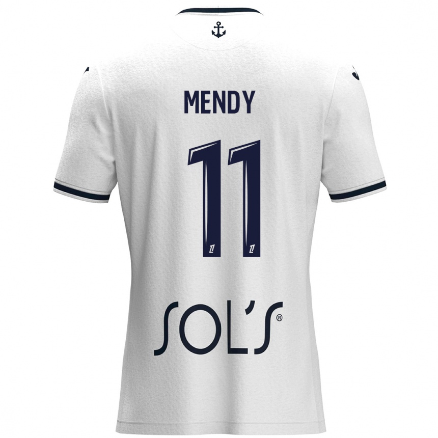 Vaikiškas Mélinda Mendy #11 Balta Tamsiai Mėlyna Išvykos Marškinėliai 2024/25 T-Shirt