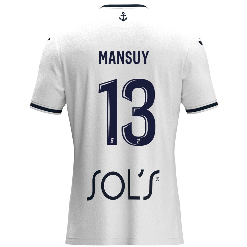 Vaikiškas Héloïse Mansuy #13 Balta Tamsiai Mėlyna Išvykos Marškinėliai 2024/25 T-Shirt