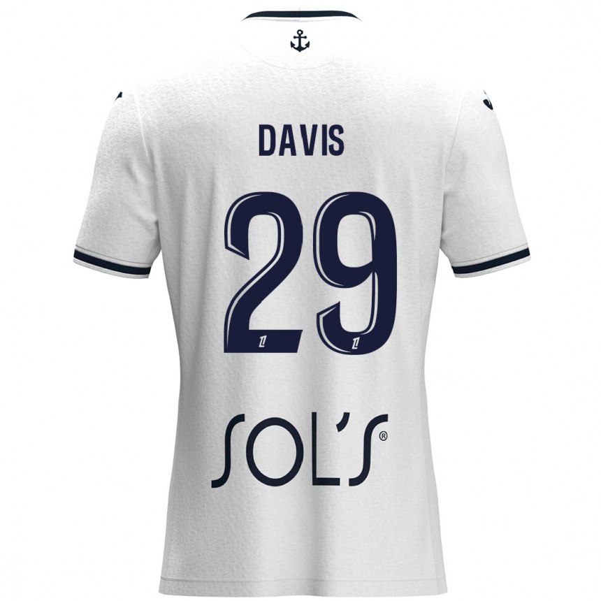 Vaikiškas Deja Davis #29 Balta Tamsiai Mėlyna Išvykos Marškinėliai 2024/25 T-Shirt