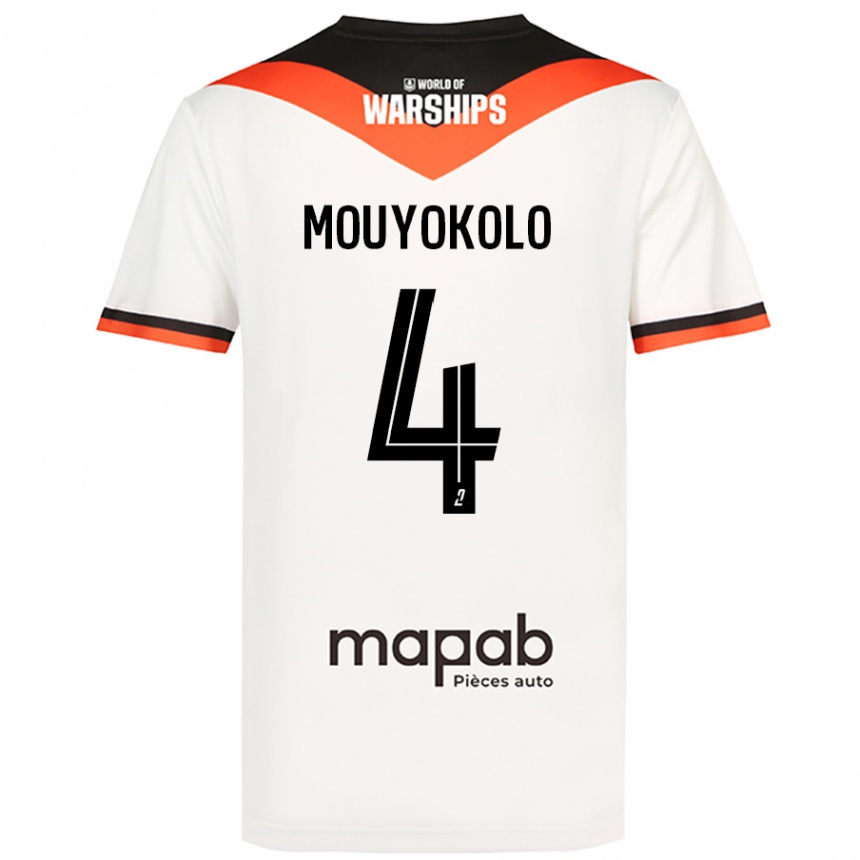 Vaikiškas Loris Mouyokolo #4 Baltas Išvykos Marškinėliai 2024/25 T-Shirt