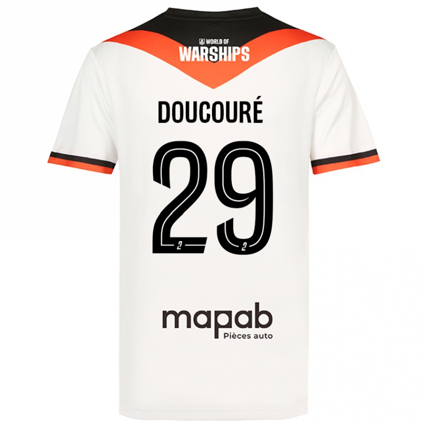 Vaikiškas Siriné Doucouré #29 Baltas Išvykos Marškinėliai 2024/25 T-Shirt