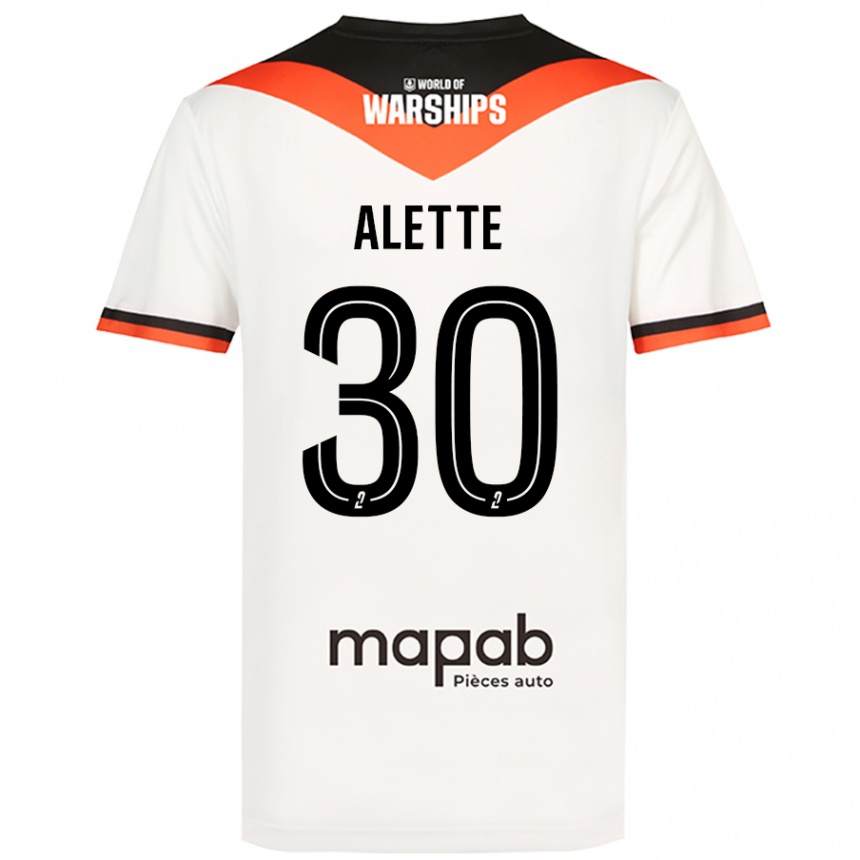 Vaikiškas Gaël Alette #30 Baltas Išvykos Marškinėliai 2024/25 T-Shirt