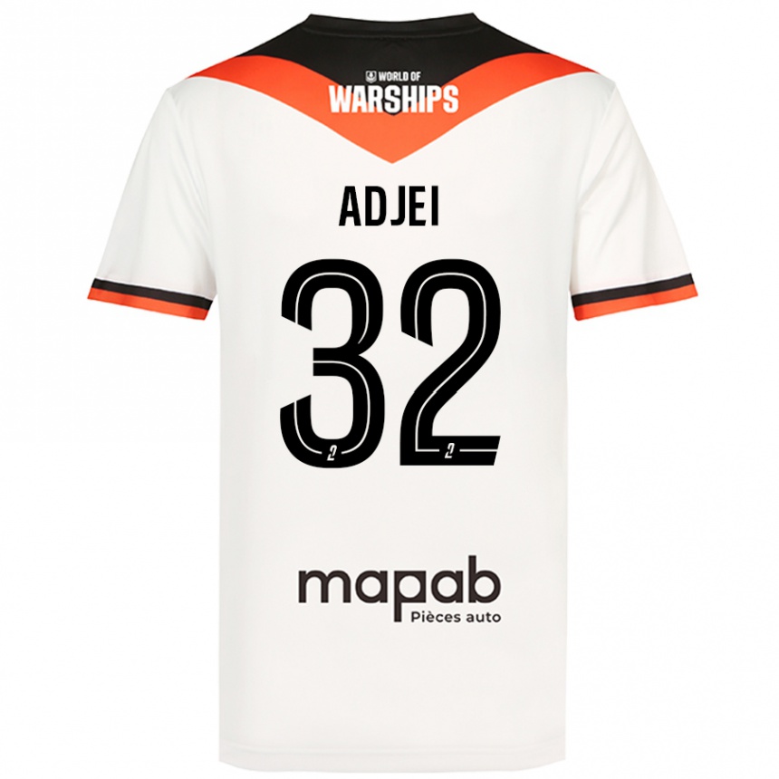 Vaikiškas Nathaniel Adjei #32 Baltas Išvykos Marškinėliai 2024/25 T-Shirt