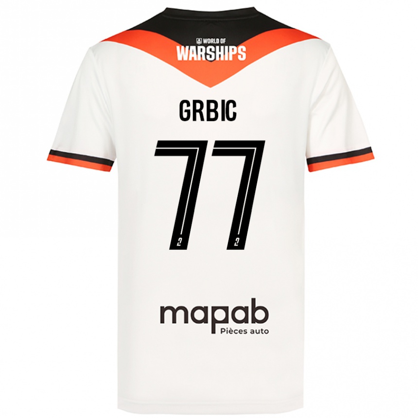 Vaikiškas Adrian Grbic #77 Baltas Išvykos Marškinėliai 2024/25 T-Shirt