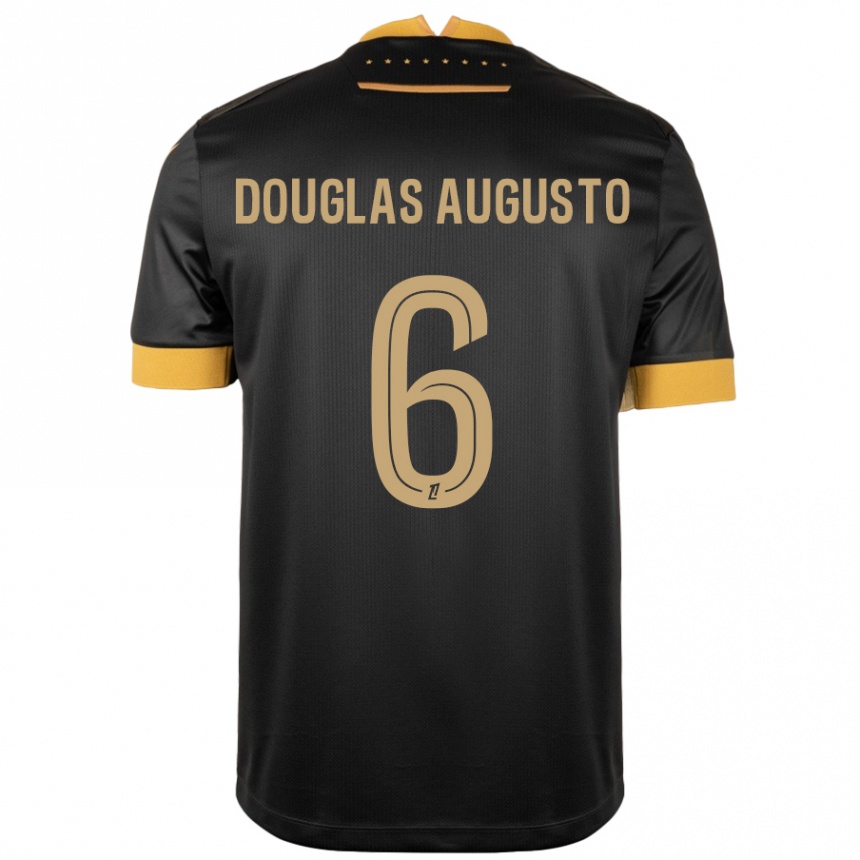 Vaikiškas Douglas Augusto #6 Juoda Ruda Išvykos Marškinėliai 2024/25 T-Shirt