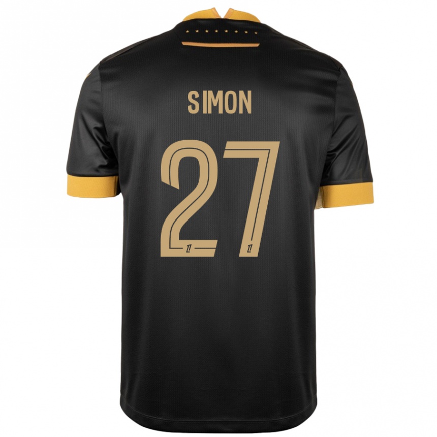 Vaikiškas Moses Simon #27 Juoda Ruda Išvykos Marškinėliai 2024/25 T-Shirt