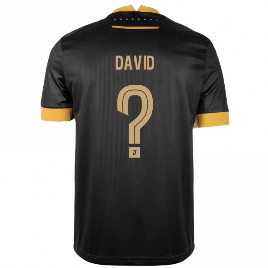 Vaikiškas Timothé David #0 Juoda Ruda Išvykos Marškinėliai 2024/25 T-Shirt