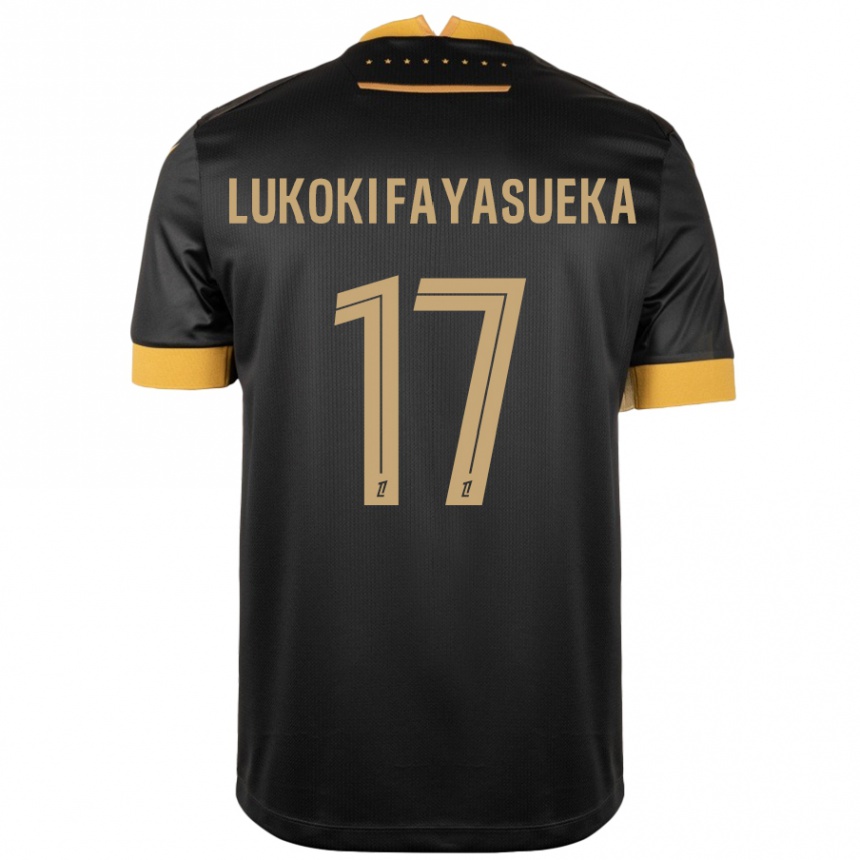 Vaikiškas Kévin Lukoki Fayasueka #17 Juoda Ruda Išvykos Marškinėliai 2024/25 T-Shirt