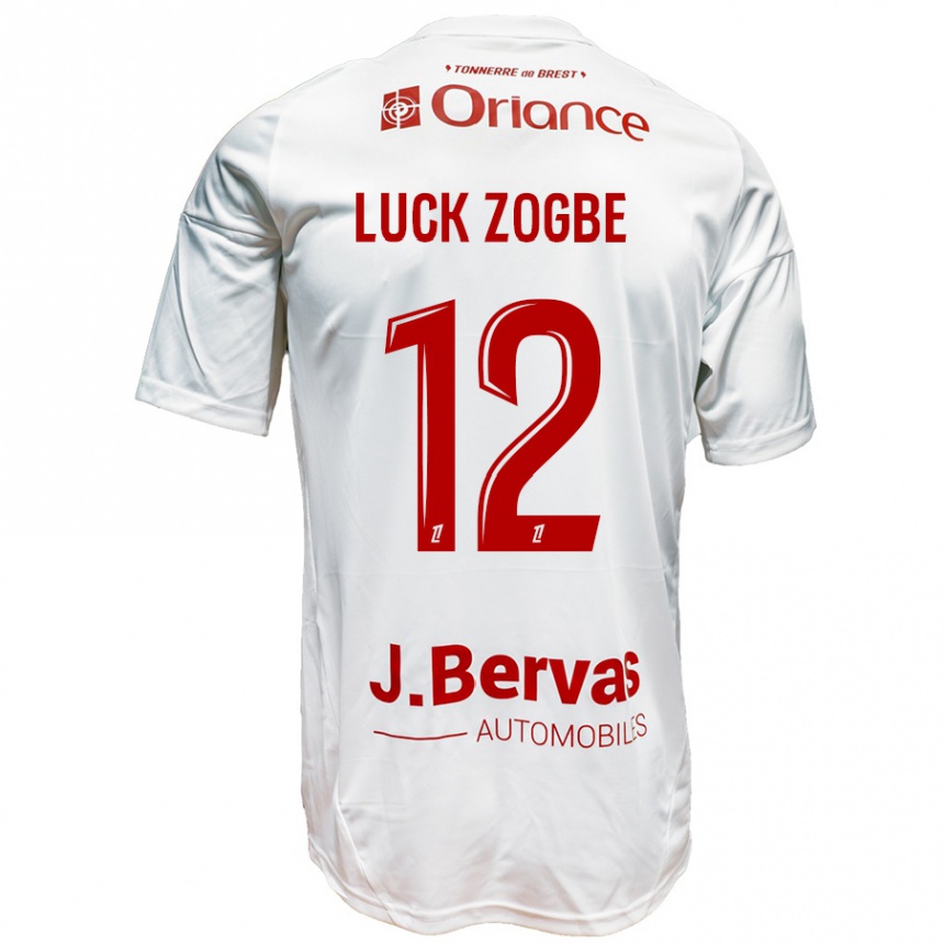 Vaikiškas Luck Zogbé #12 Balta Raudona Išvykos Marškinėliai 2024/25 T-Shirt