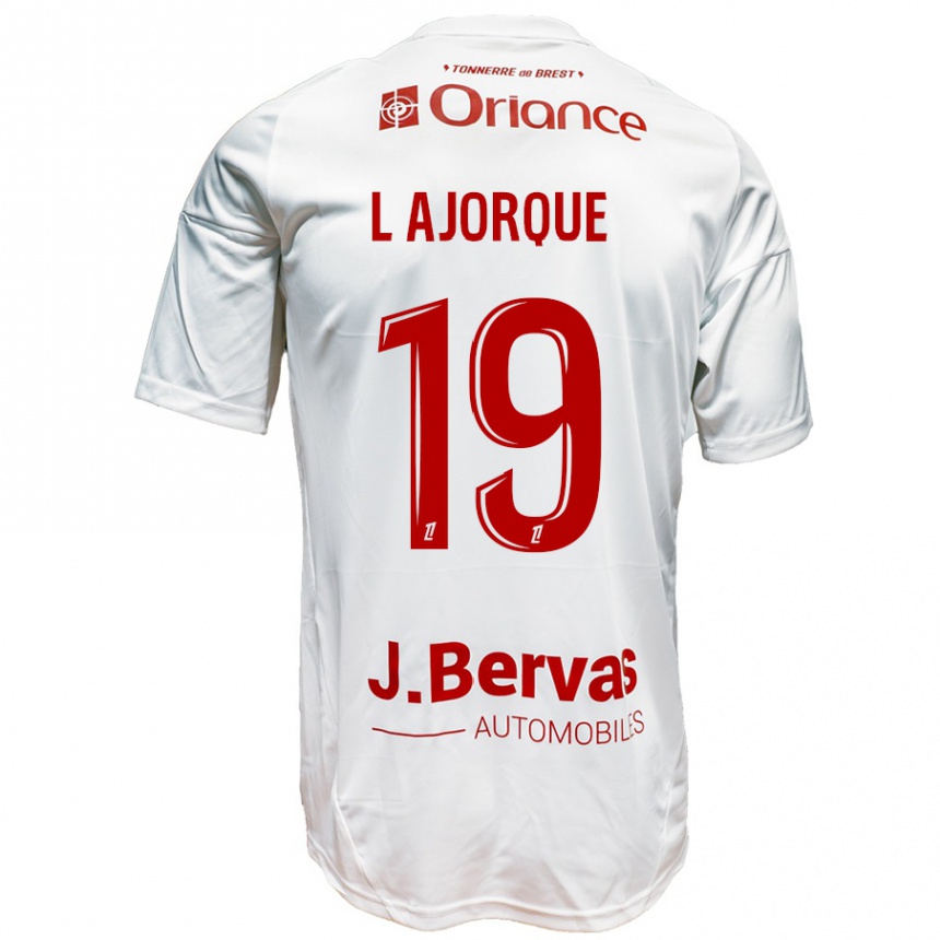 Vaikiškas Ludovic Ajorque #19 Balta Raudona Išvykos Marškinėliai 2024/25 T-Shirt