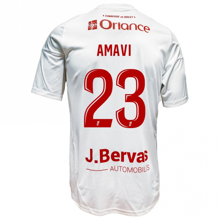 Vaikiškas Jordan Amavi #23 Balta Raudona Išvykos Marškinėliai 2024/25 T-Shirt