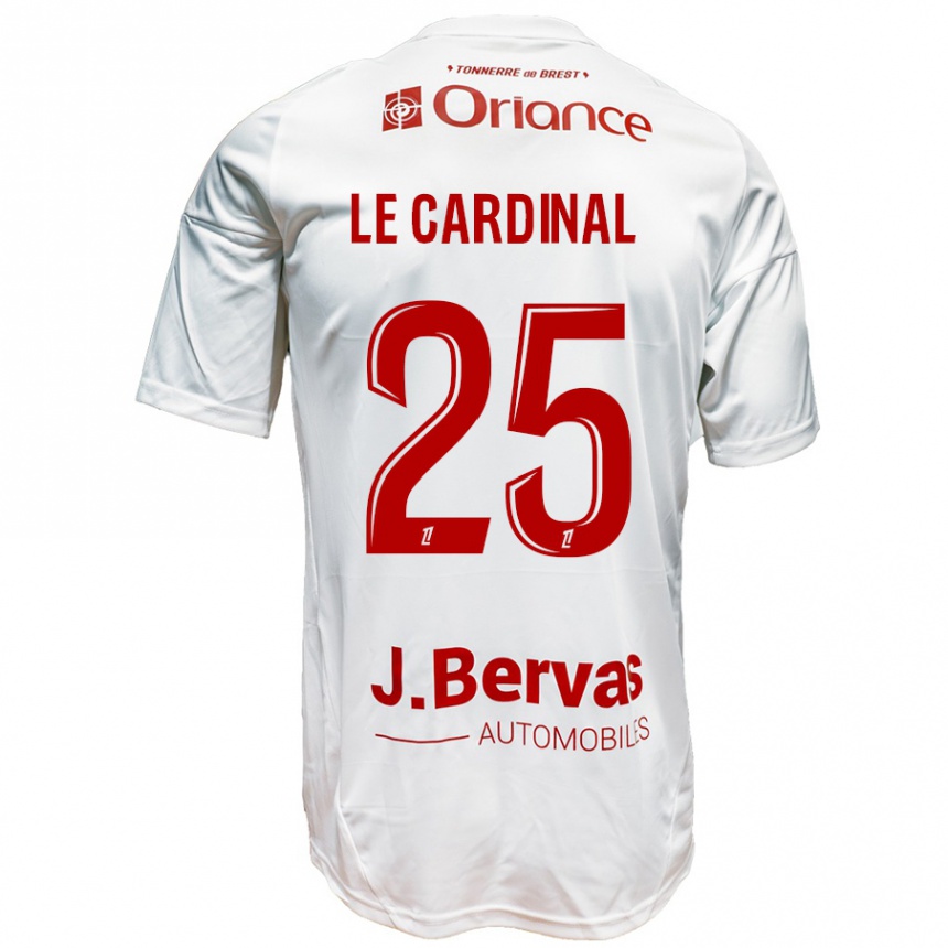 Vaikiškas Julien Le Cardinal #25 Balta Raudona Išvykos Marškinėliai 2024/25 T-Shirt