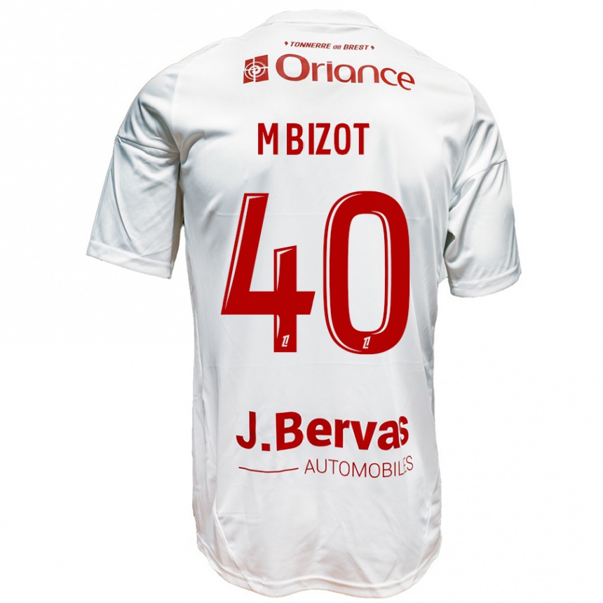 Vaikiškas Marco Bizot #40 Balta Raudona Išvykos Marškinėliai 2024/25 T-Shirt