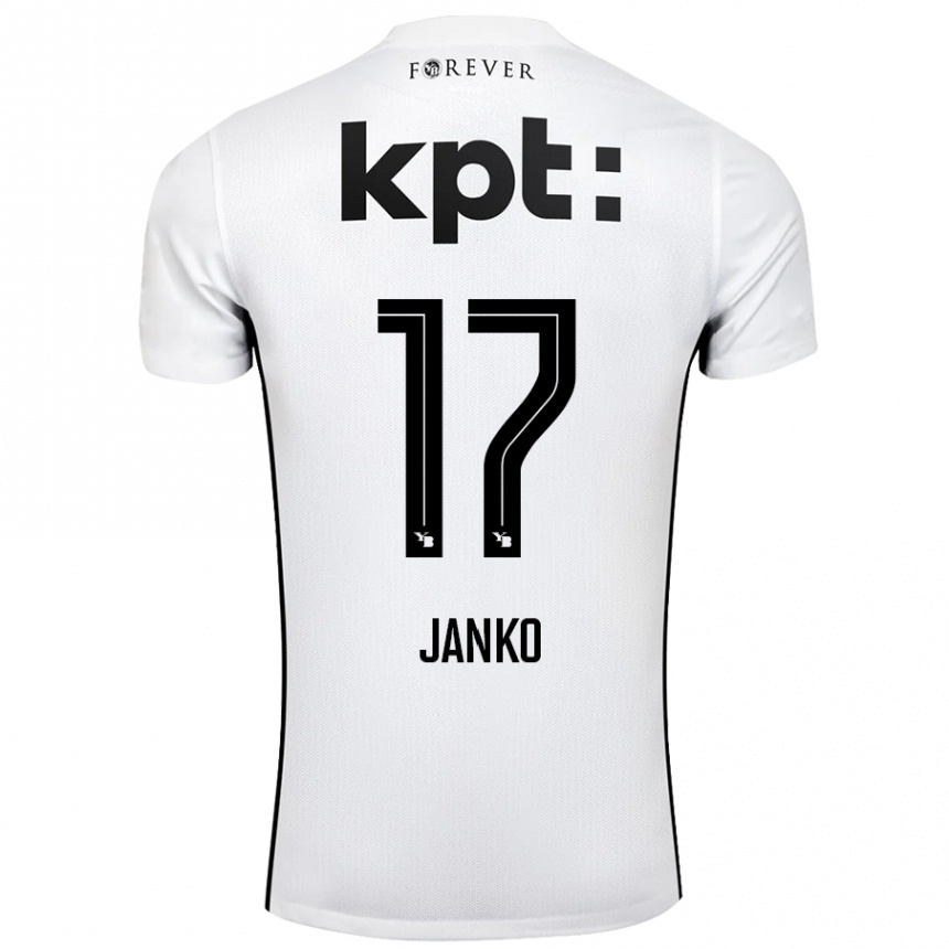 Vaikiškas Saidy Janko #17 Balta Juoda Išvykos Marškinėliai 2024/25 T-Shirt