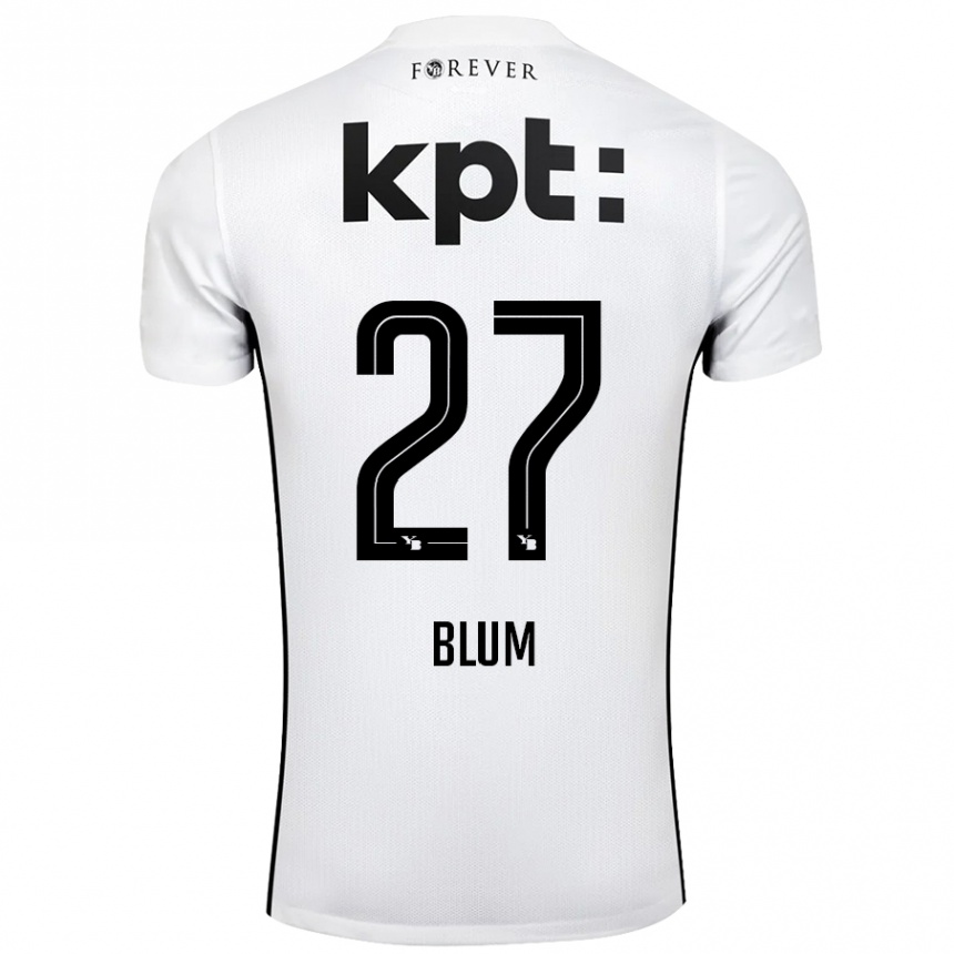 Vaikiškas Lewin Blum #27 Balta Juoda Išvykos Marškinėliai 2024/25 T-Shirt