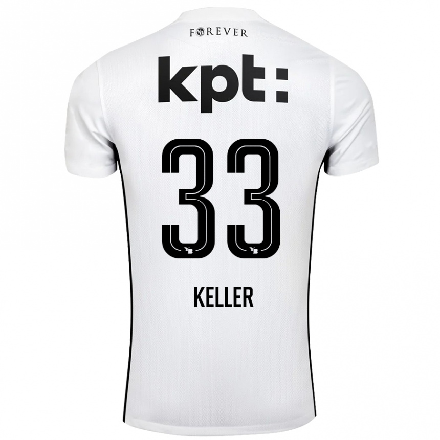 Vaikiškas Marvin Keller #33 Balta Juoda Išvykos Marškinėliai 2024/25 T-Shirt