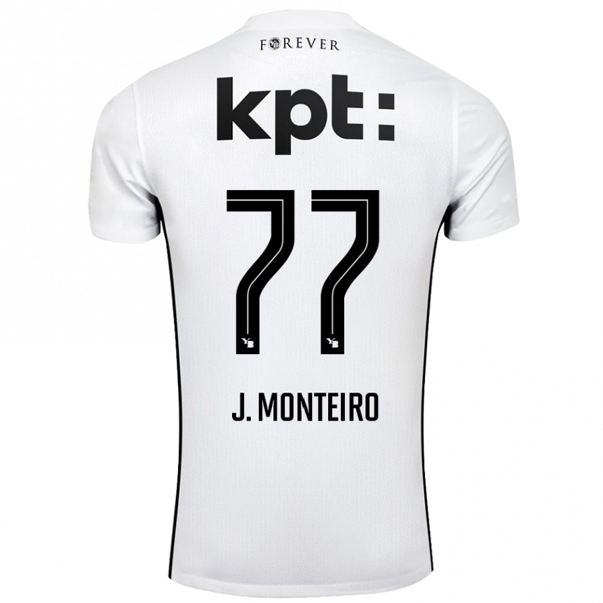 Vaikiškas Joël Monteiro #77 Balta Juoda Išvykos Marškinėliai 2024/25 T-Shirt