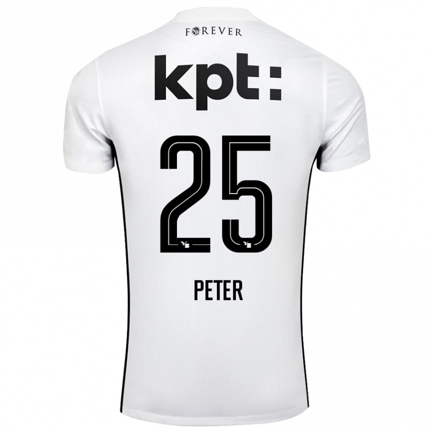 Vaikiškas Luc Peter #25 Balta Juoda Išvykos Marškinėliai 2024/25 T-Shirt