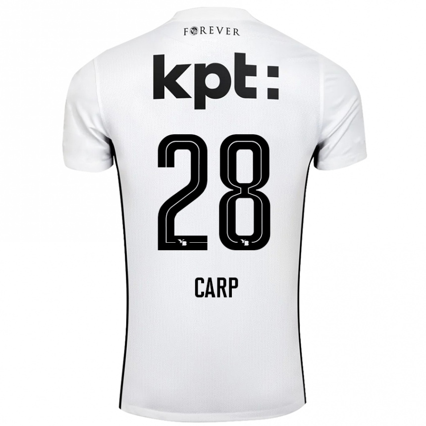 Vaikiškas Cristina Carp #28 Balta Juoda Išvykos Marškinėliai 2024/25 T-Shirt