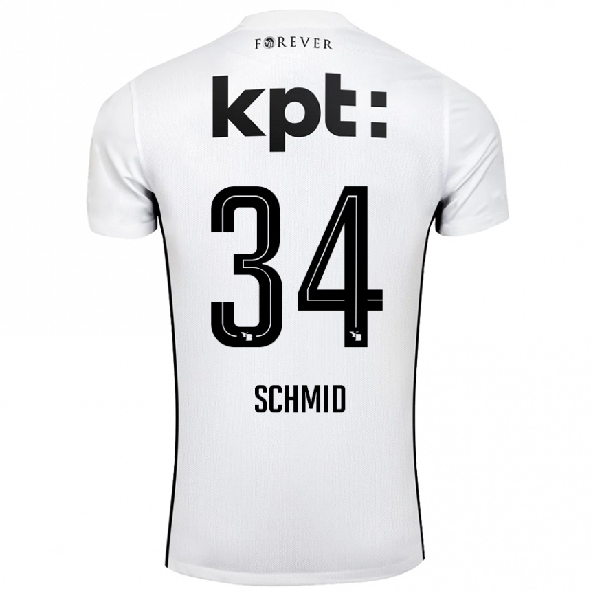 Vaikiškas Céline Schmid #34 Balta Juoda Išvykos Marškinėliai 2024/25 T-Shirt